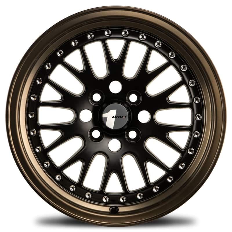 AVID.1 AV-12 15X8 +25 4X100 MATTE BLACK BRONZE LIP