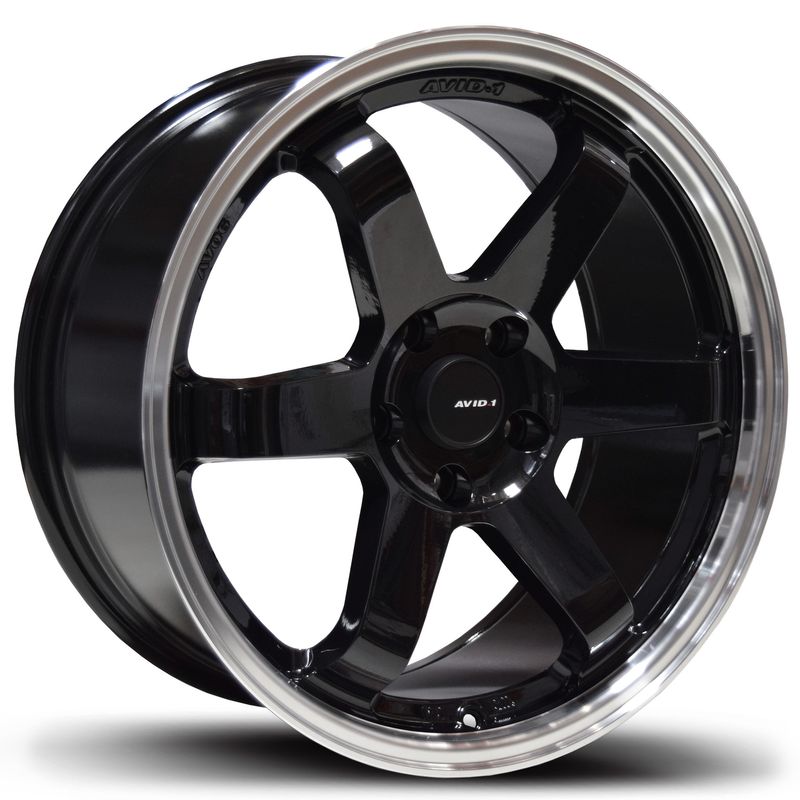 AVID.1 AV-06 18X8.5 +35 5X114.3 GLOSS BLACK POLISHED LIP