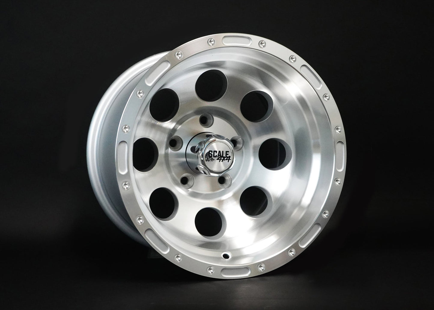 SCALE 4X4 S52 15X10 -46 5X127 SILVER MACHINED FACE
