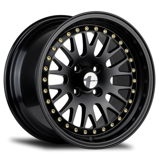 AVID.1 AV-12 15X8 +25 4X100 BLACK GOLD RIVETS