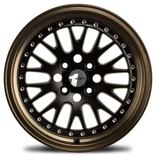 AVID.1 AV-12 15X8 +25 4X100 MATTE BLACK BRONZE LIP