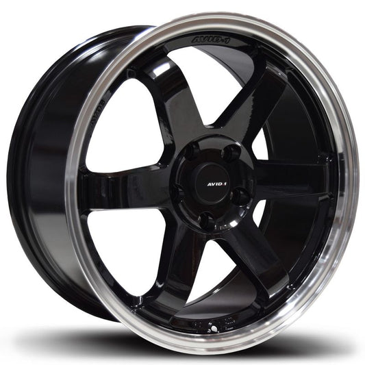 AVID.1 AV-06 18X9.5 +38 5X114.3 GLOSS BLACK POLISHED LIP