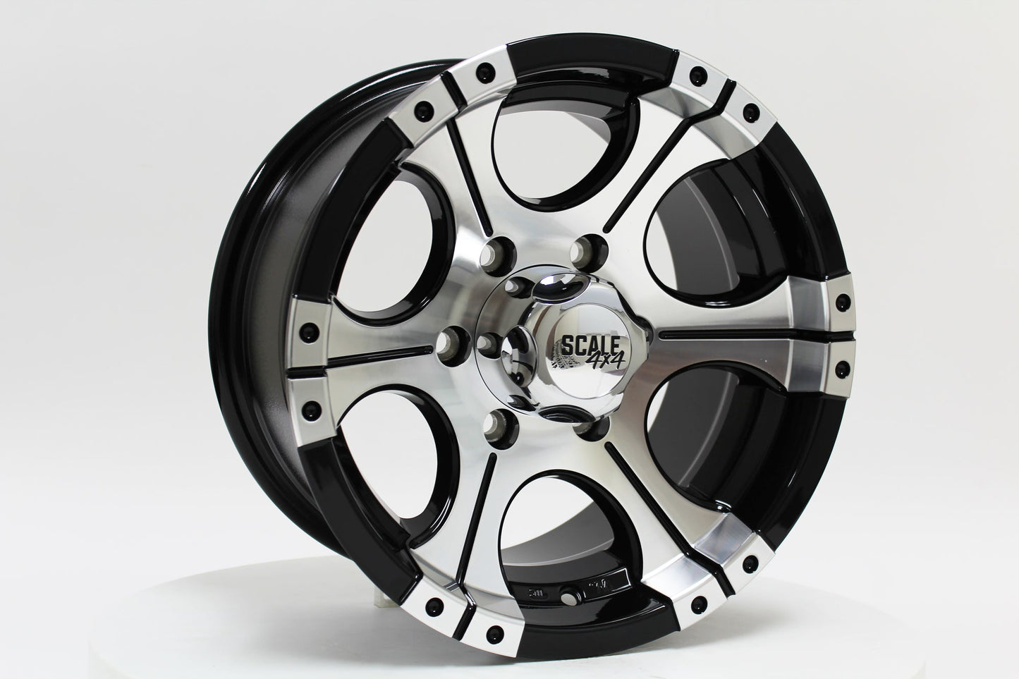 SCALE 4X4 ACE 15X8 0ET 6X139.7 BLACK MACHINED FACE