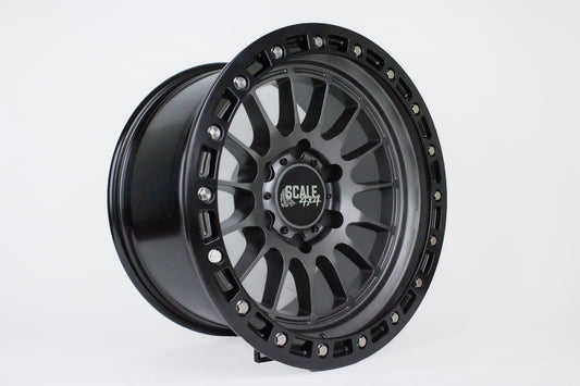 SCALE 4X4 S04 17X9 -25 6X139.7 MATTE GUNMETAL BLACK LIP