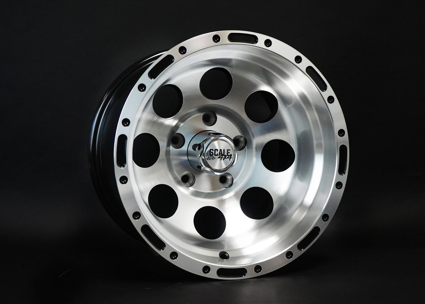 SCALE 4X4 S52 15X10 -46 5X127 BLACK MACHINED FACE
