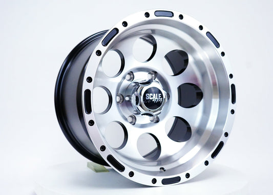 SCALE 4X4 S52 15X10 -46 6X139.7 BLACK MACHINED FACE