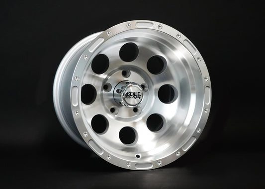 SCALE 4X4 S52 15X10 -46 5X127 SILVER MACHINED FACE