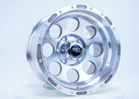 SCALE 4X4 S52 15X10 -46 6X139.7 SILVER MACHINED FACE