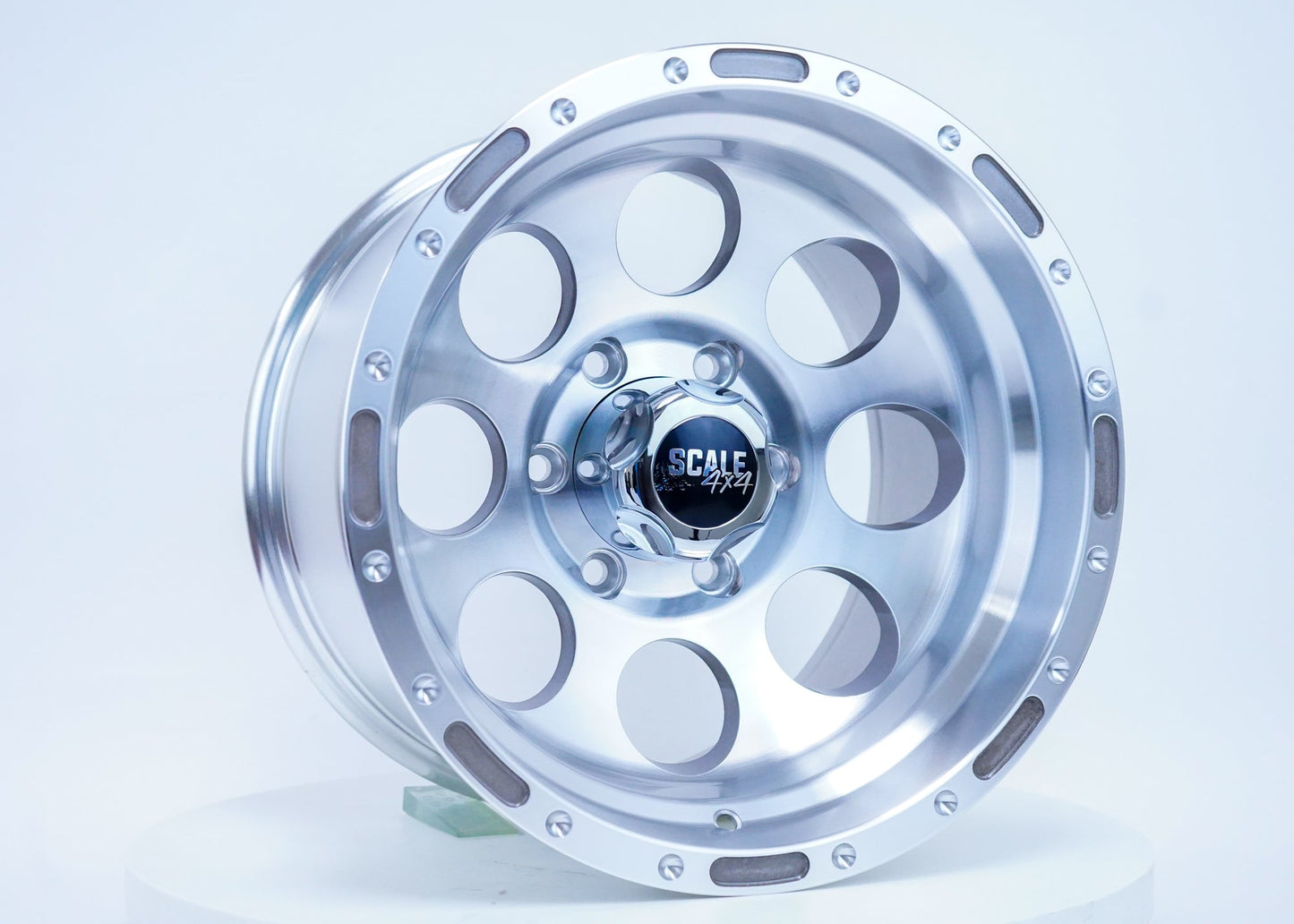 SCALE 4X4 S52 15X10 -46 6X139.7 SILVER MACHINED FACE