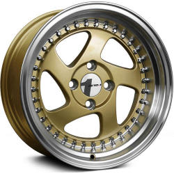 AVID.1 AV-19 15X8 +25 4X100 GOLD POLISHED LIP